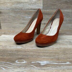 Franco Sarto Balada Burnt Orange Suede Pumps Women's Size 6